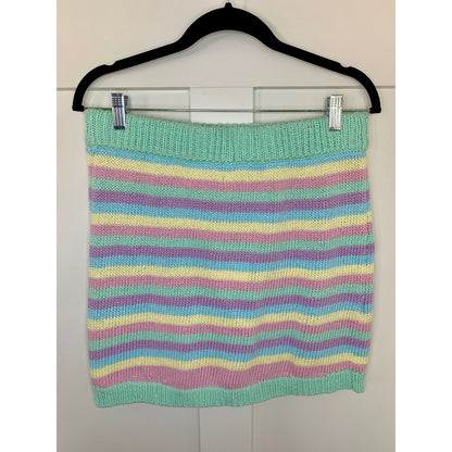 Show Me Your Mumu 3 Piece Nineties Knit Set in Pastel Dream Size M/L Striped