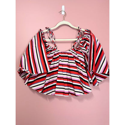 Nicholas Amalfi Stripe Frill Top Size 2/XS