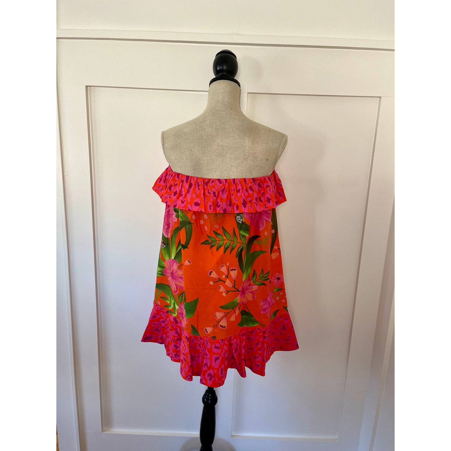 Farm Rio Romantic Garden Leopard Pop Short Cover Up Multi Size Medium