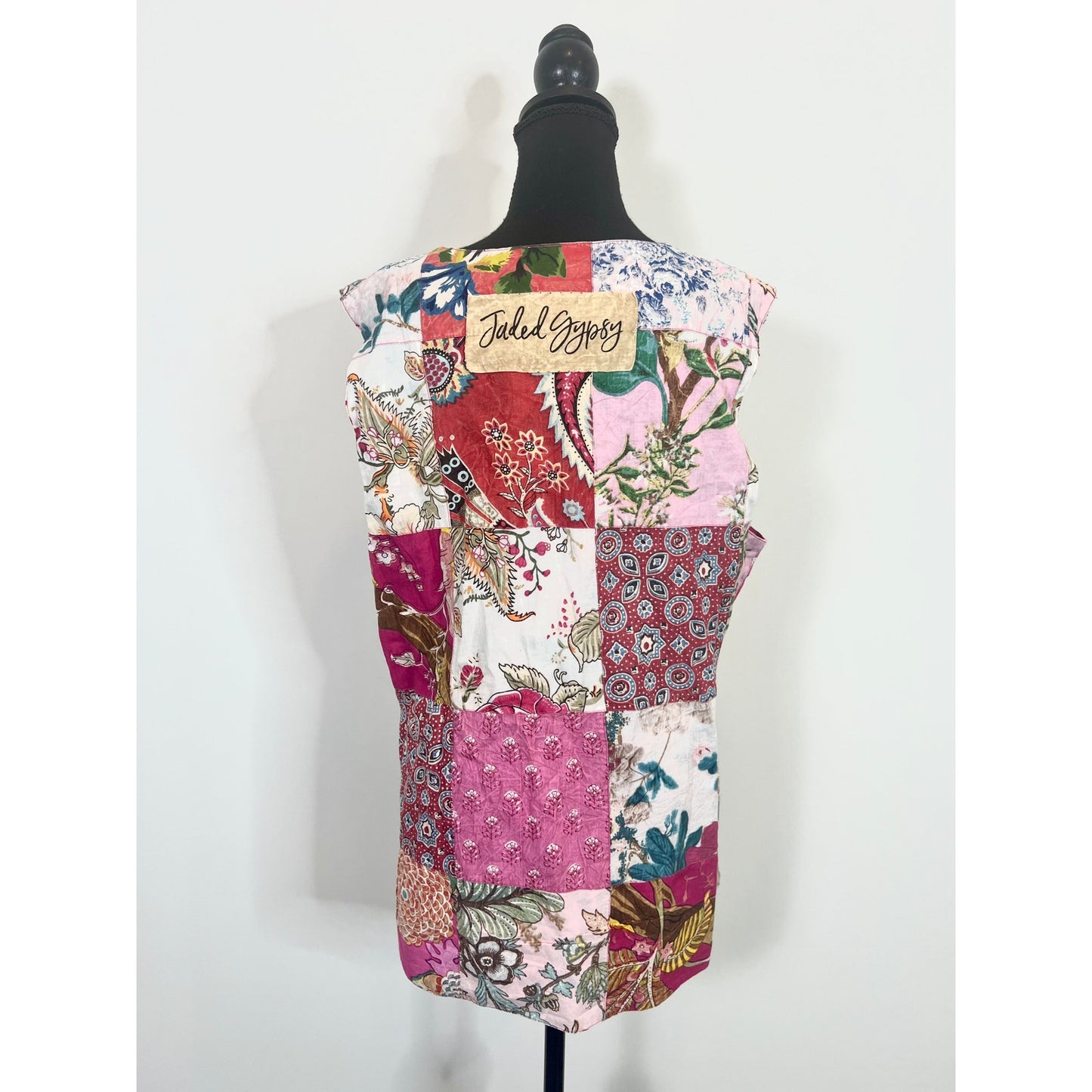 Jaded Gypsy Patchwork Reversible Button Down Vest JG-91 Free Size