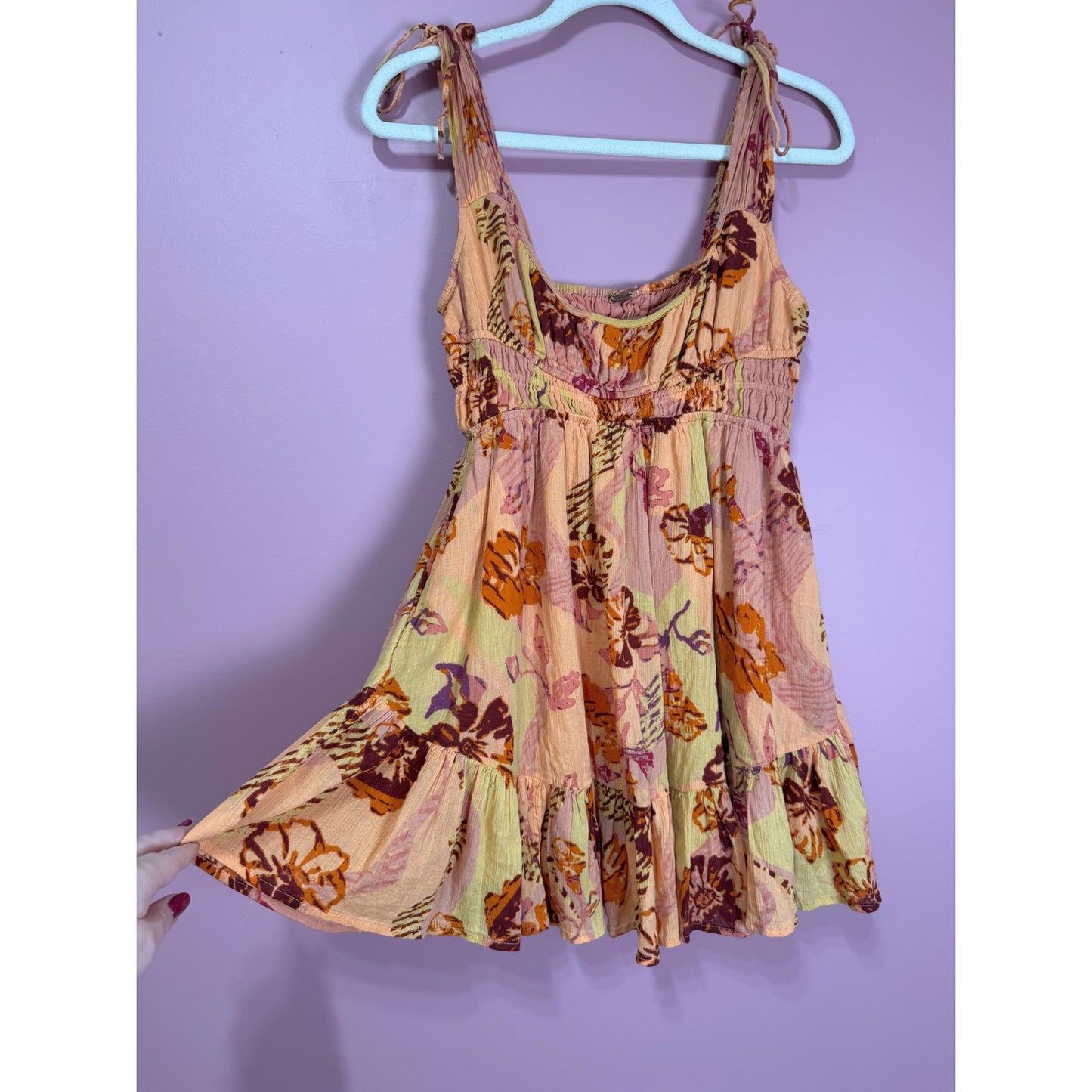 Free People Vernon Mini Dress in Sunshine Combo Size XS