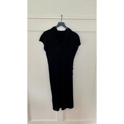 Zara Maxi Tunic Dress in Black Size XS-S Ribbed Knit Hooded Sleeveless Gothic
