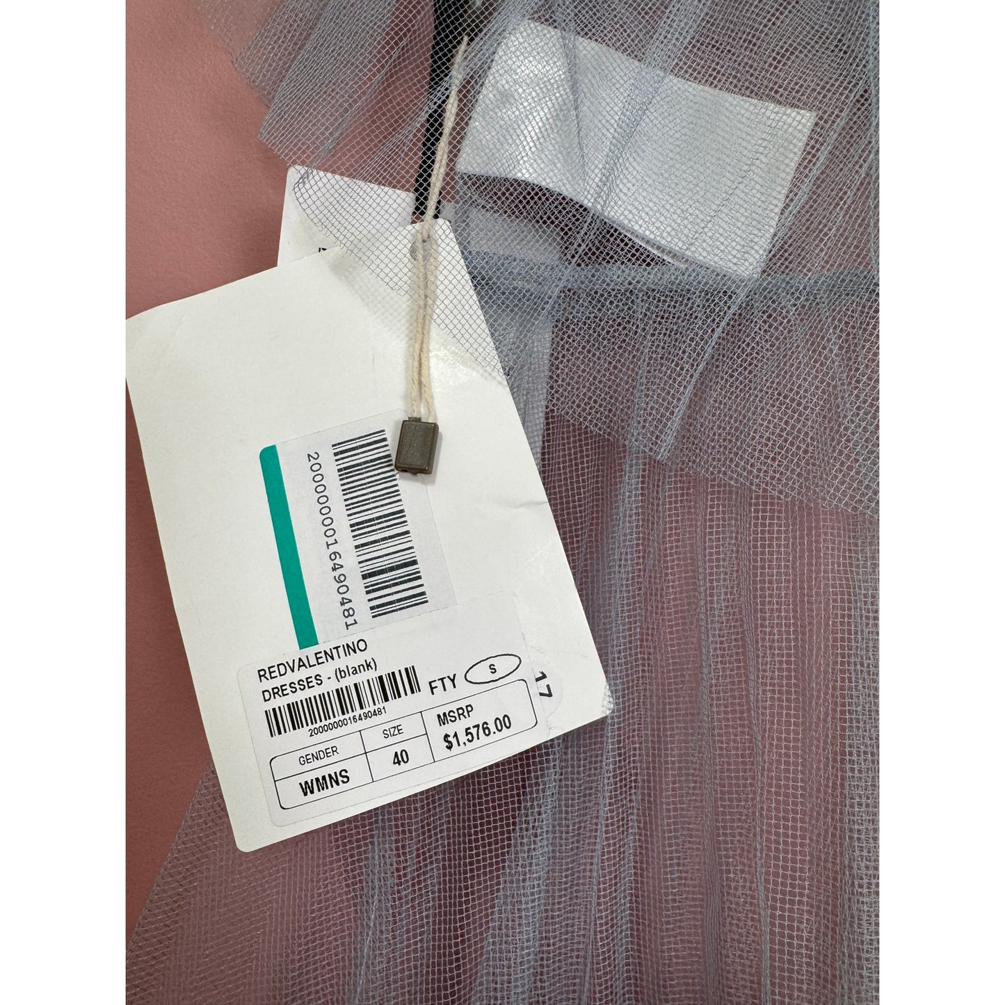 RED Valentino Tulle Ruffle Overlay Mini Dress in Blue Size 40/Small
