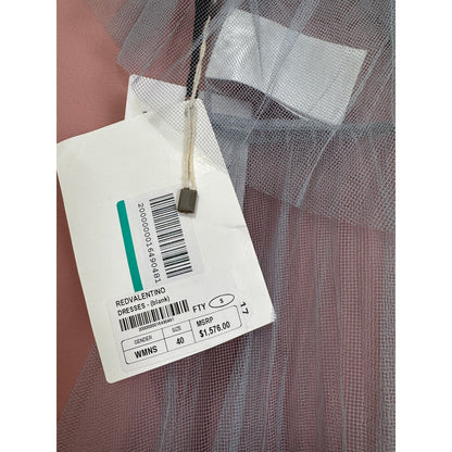 RED Valentino Tulle Ruffle Overlay Mini Dress in Blue Size 40/Small