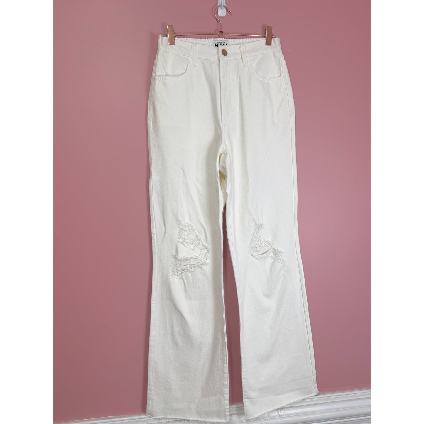 Show Me Your Mumu 90's Straight Jeans in Sea Salt White Size 29