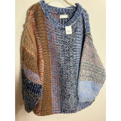 Free People We The Free Blue Stripe Alpaca Blend Chunky Knit Sweater S/P NEW
