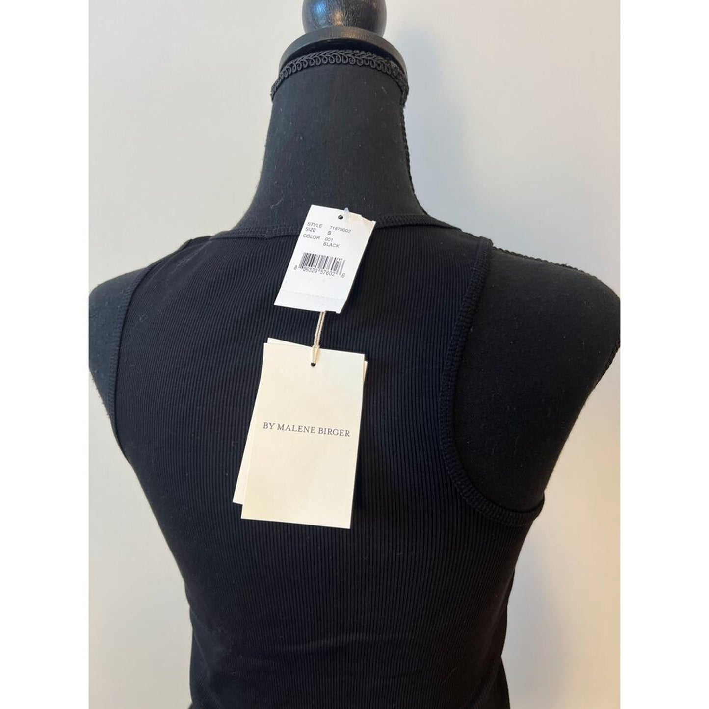Malene Birger Amani Tank Top‎ in Black Small Knit Pullover Ribbed Stretch Gothic