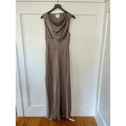 Reformation‎ Dessa Satin Dress Taupe Size 8