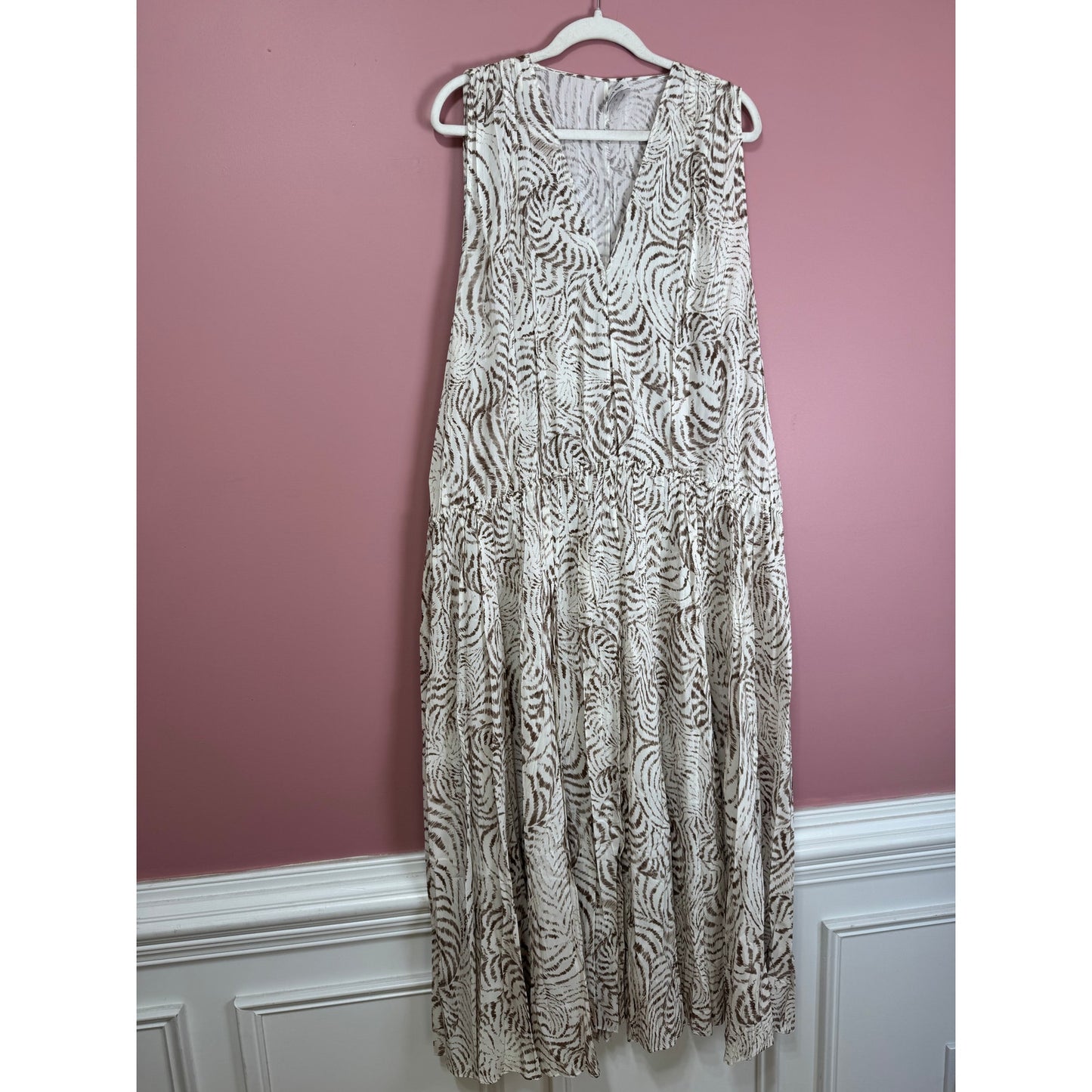 Anine Bing Mia Maxi Dress in Seashell Size Large