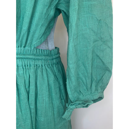 Free People Ibiza Sun Dress Midi in Mermaid Green Medium Long Sleeve Backless