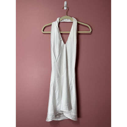 Show Me Your Mumu Jasmine‎ Halter Mini Dress XS White Satin