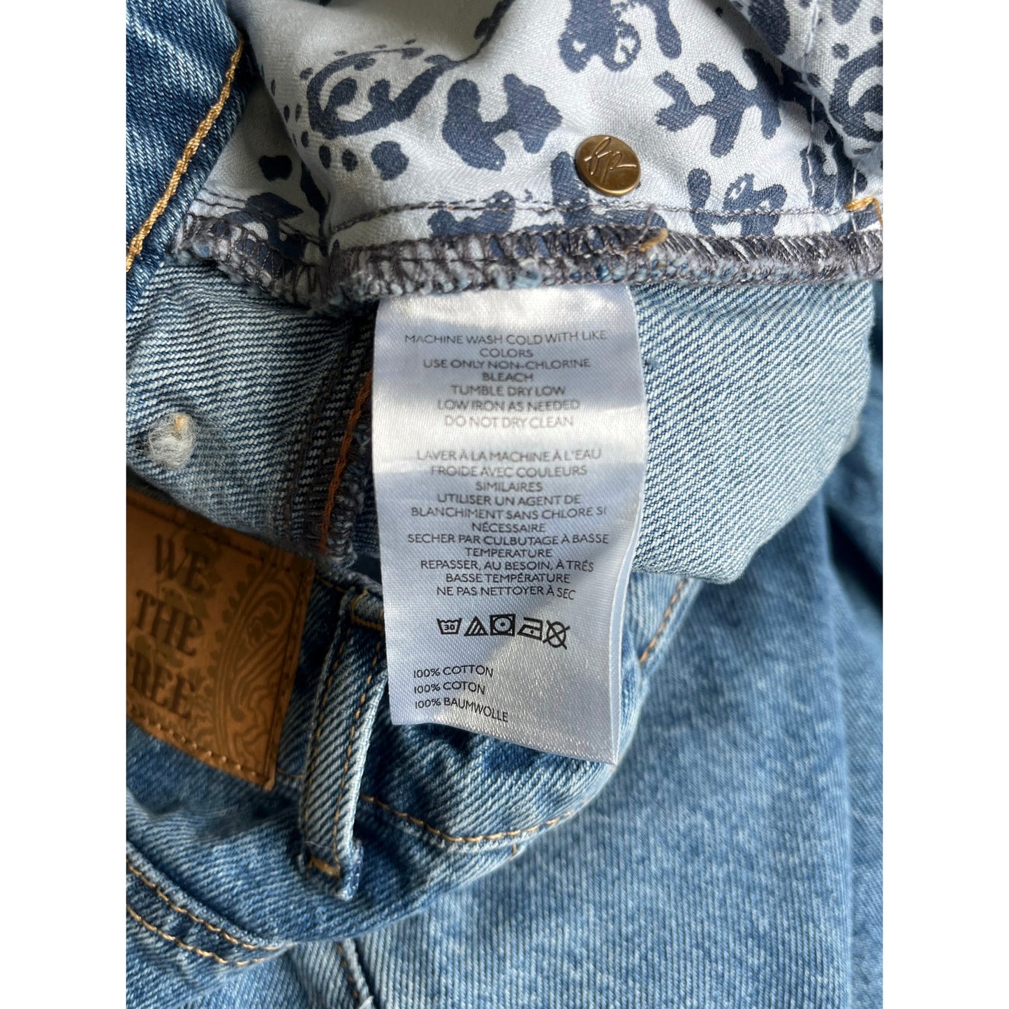 NEW Free People Dreamscape Tiered Denim Wide Leg Jeans Blue Size 31 Short