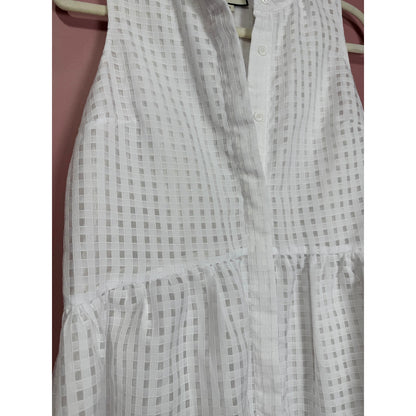 Tuckernuck White Burnout Sleeveless Royal Shirt Dress Size Small