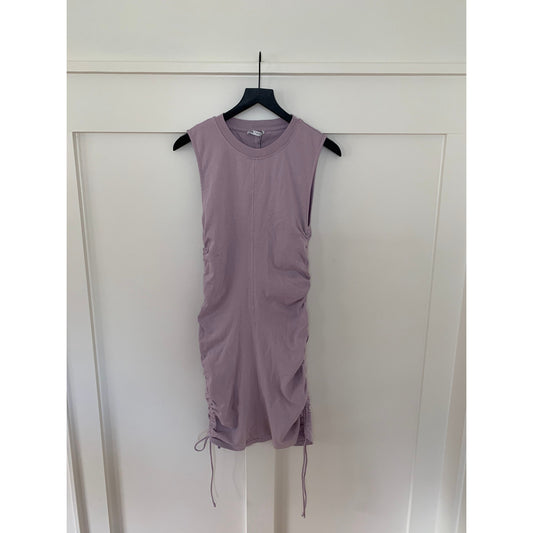 Zara Mini Tank Dress in Lavender Large Bodycon Jersey Knit Ruched Stretch Party