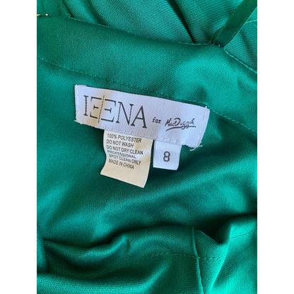MacDuggal Ieena One Shoulder Jersey Gown in Green Size 8 Maxi Sheath Belted