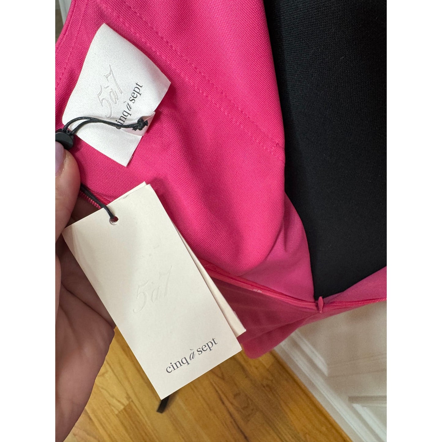 Cinq a Sept Kaily Gathered Mini Dress in Pink Dahlia Size 6 Ruched Stretch