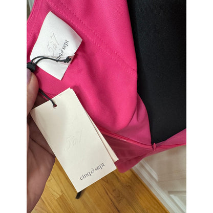 Cinq a Sept Kaily Gathered Mini Dress in Pink Dahlia Size 6 Ruched Stretch