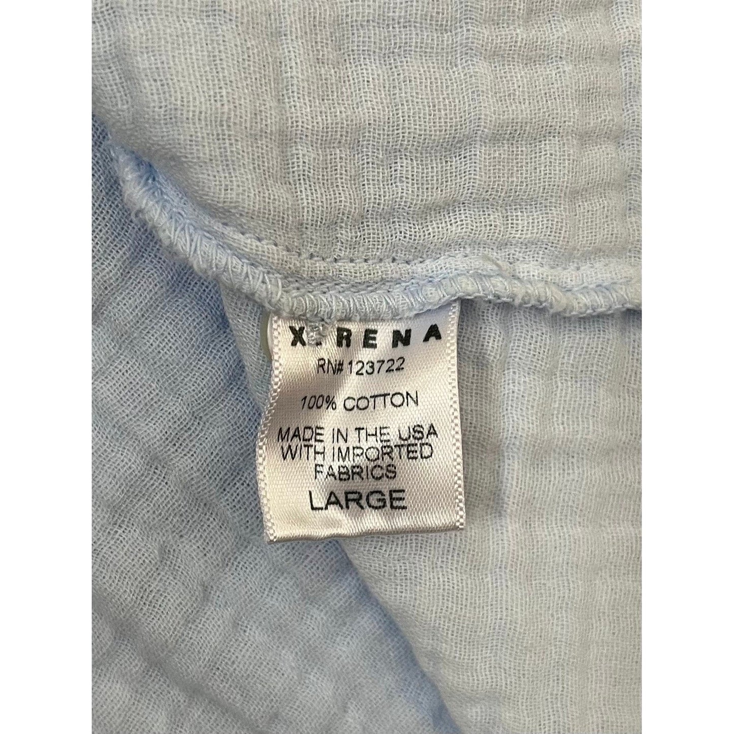 XIRENA Light Blue Gauze Cotton Button Down Shirt Dress Tunic Oversized Large