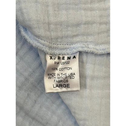 XIRENA Light Blue Gauze Cotton Button Down Shirt Dress Tunic Oversized Large