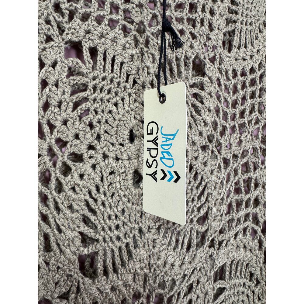 Jaded Gypsy True Harmony Crochet Poncho Sage Green One Size