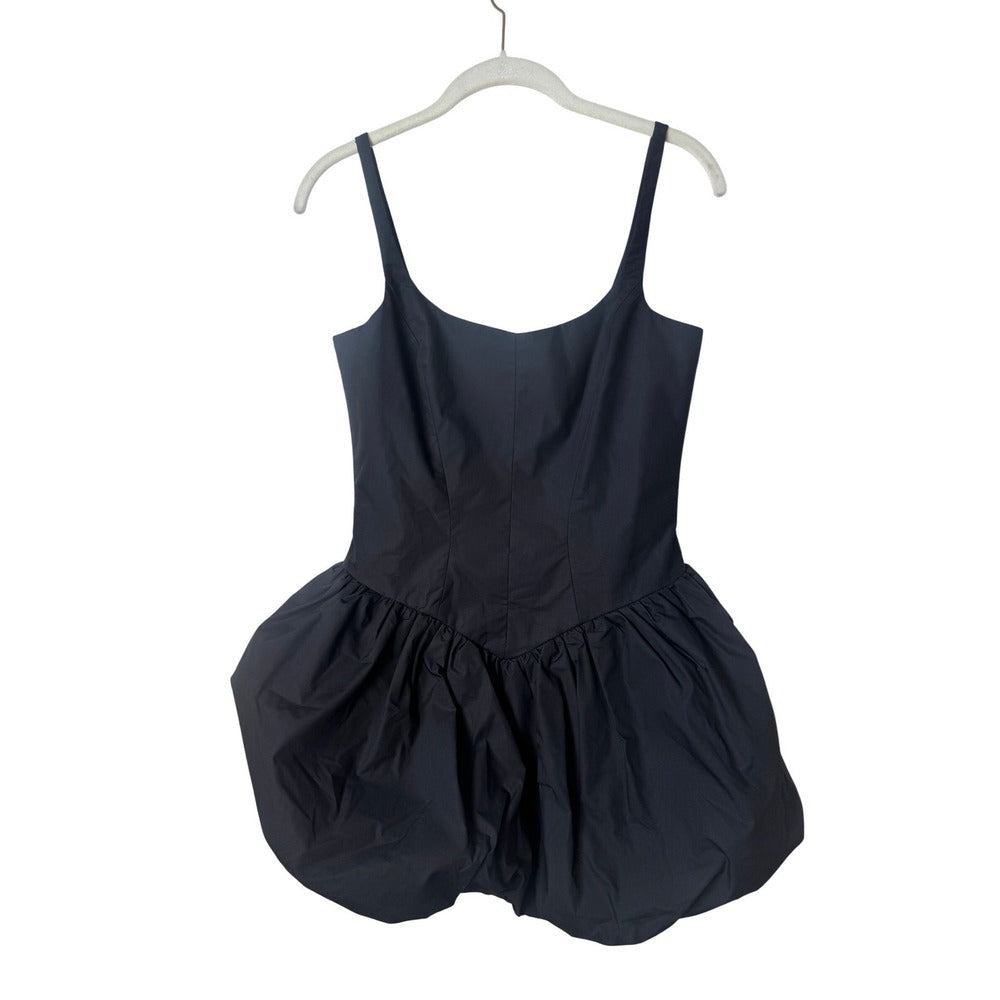 Amanda Uprichard Black Bubble Hem Mini Dress Sleeveless Cocktail XS