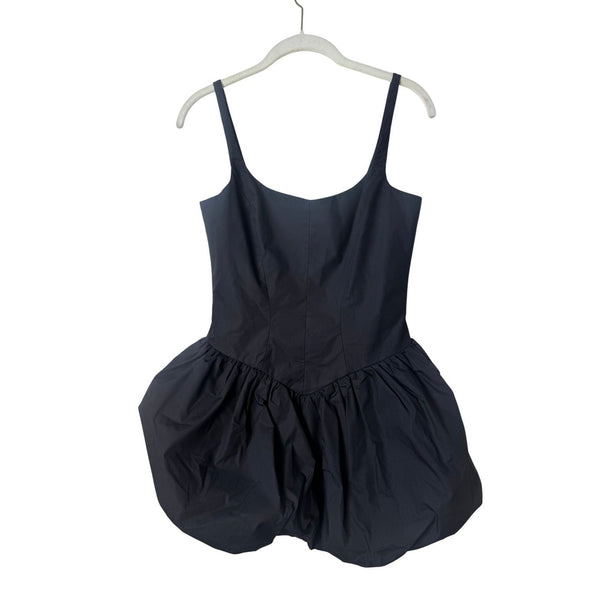 Amanda Uprichard Black Bubble Hem Mini Dress Sleeveless Cocktail XS