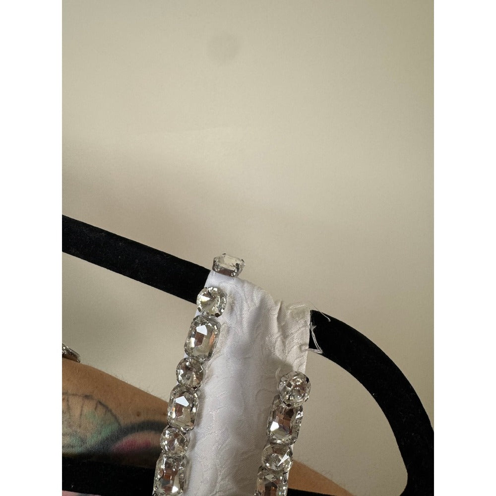 Show Me Your Mumu White Damask Jacquard Crystal Trim Mini Dress Medium Bridal