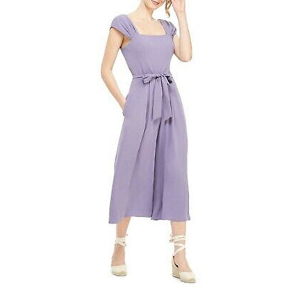 Gal Meets Glam Square Neck Crepe Jumpsuit In Dusty Purple Size 2
