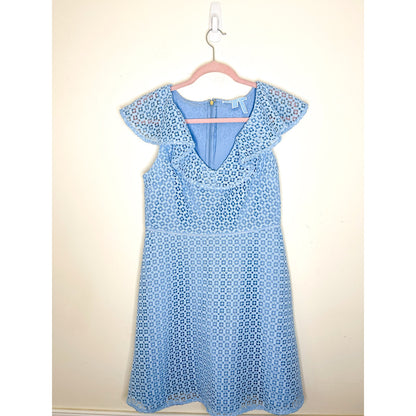 Draper James Blue Lattice A-line Dress Size 6