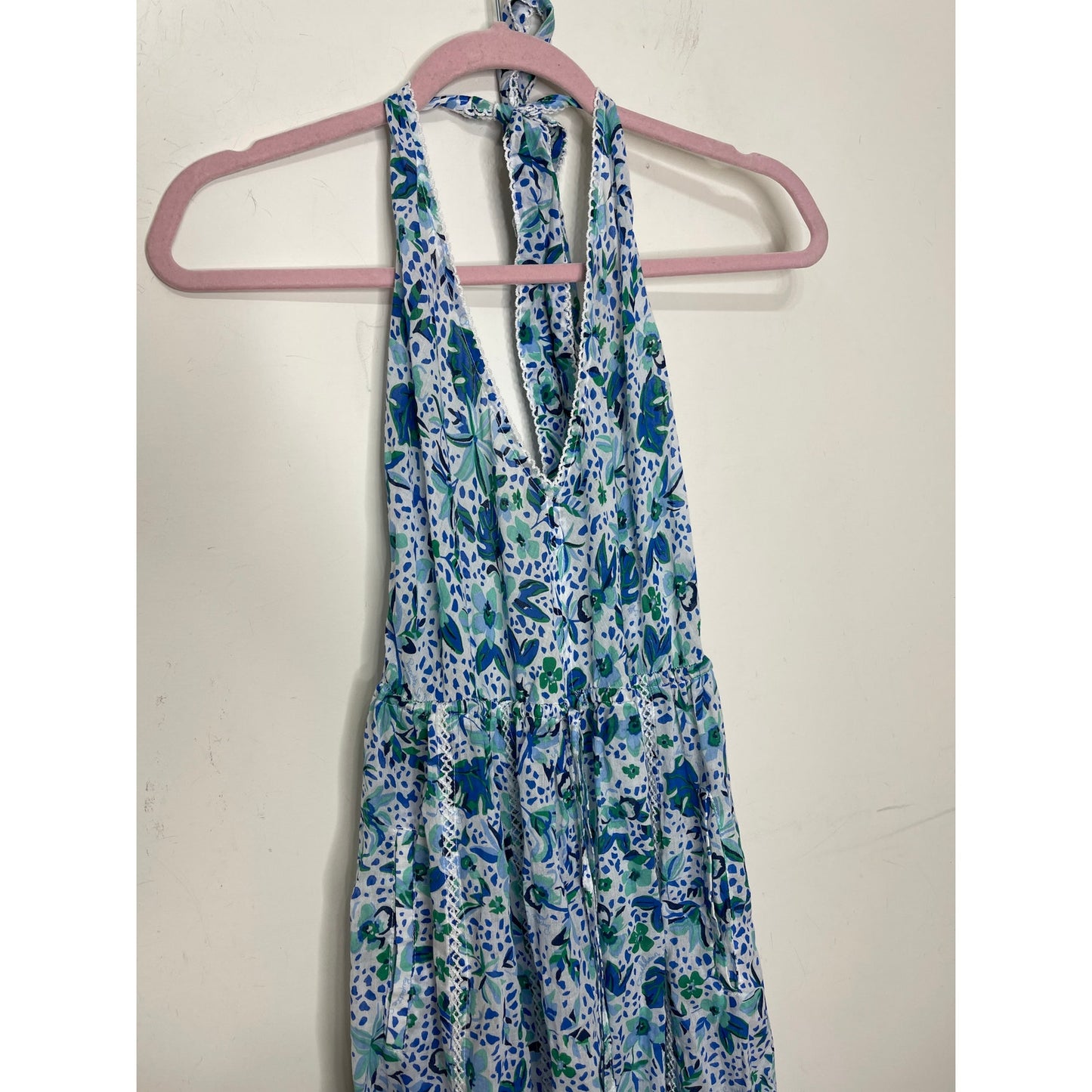 Poupette St. Barth Carine Maxi Dress in Blue Monaco Medium Sleeveless Halter