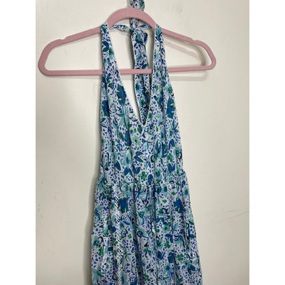 Poupette St. Barth Carine Maxi Dress in Blue Monaco Medium Sleeveless Halter