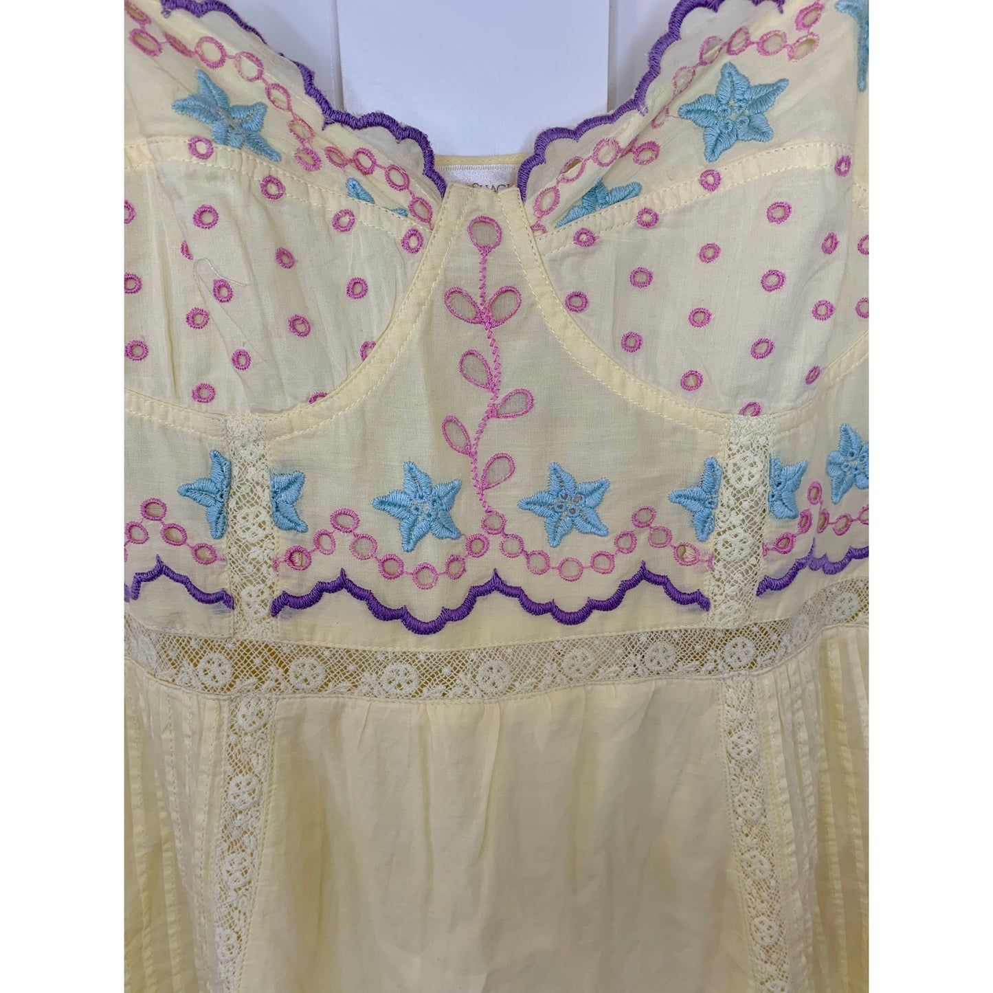 Love Shack Fancy Magena Dress in Rise and Shine Size 6 Short Sleeve Embroidered