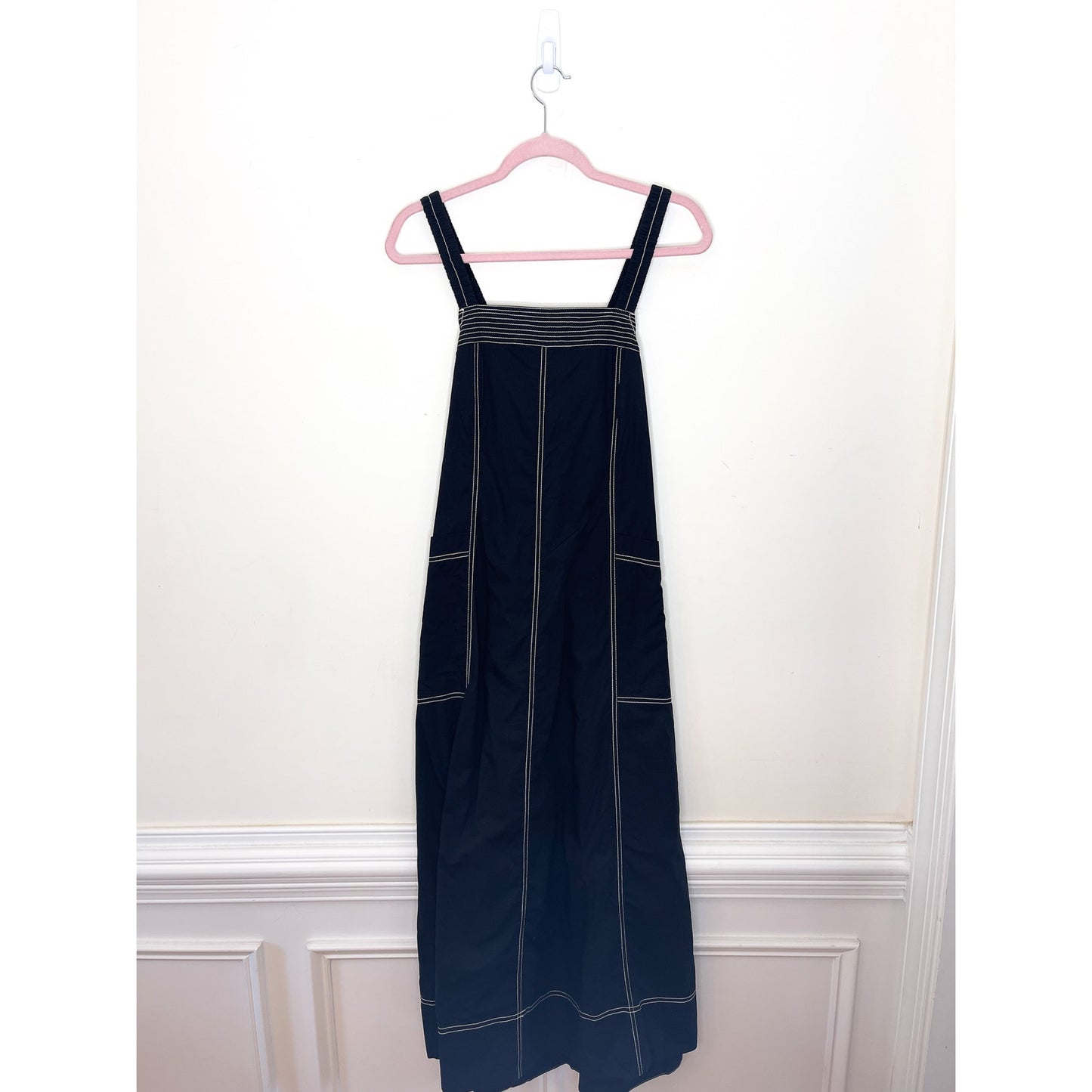 Free People Desert Hearts Apron Maxi Dress in Black Size Small