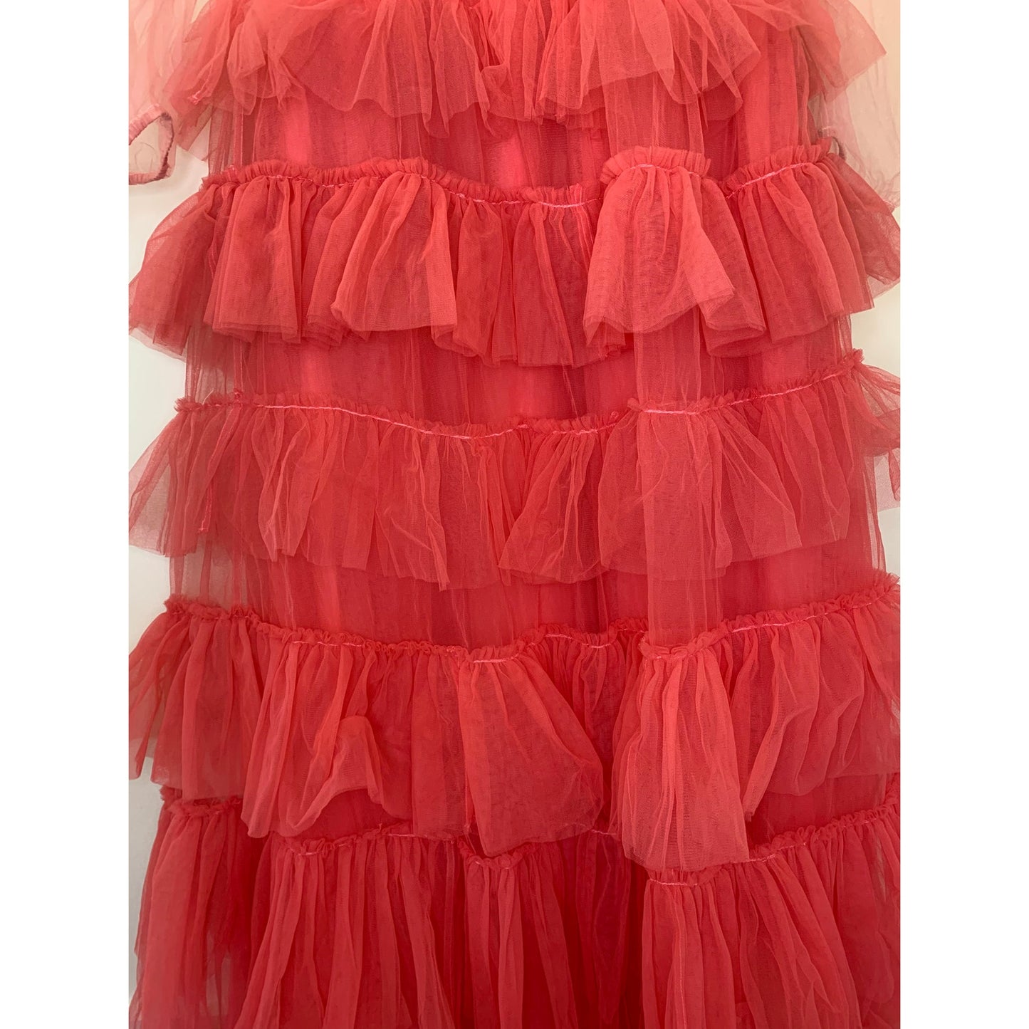 Love Shack Fancy Francoise Gown Millennial Pink Ombre Size 2 Long Sleeve Ruffle