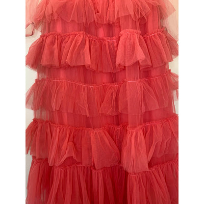 Love Shack Fancy Francoise Gown Millennial Pink Ombre Size 2 Long Sleeve Ruffle