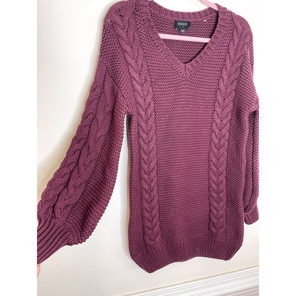 Bardot Bell Knit Dress in Burgundy Size XS