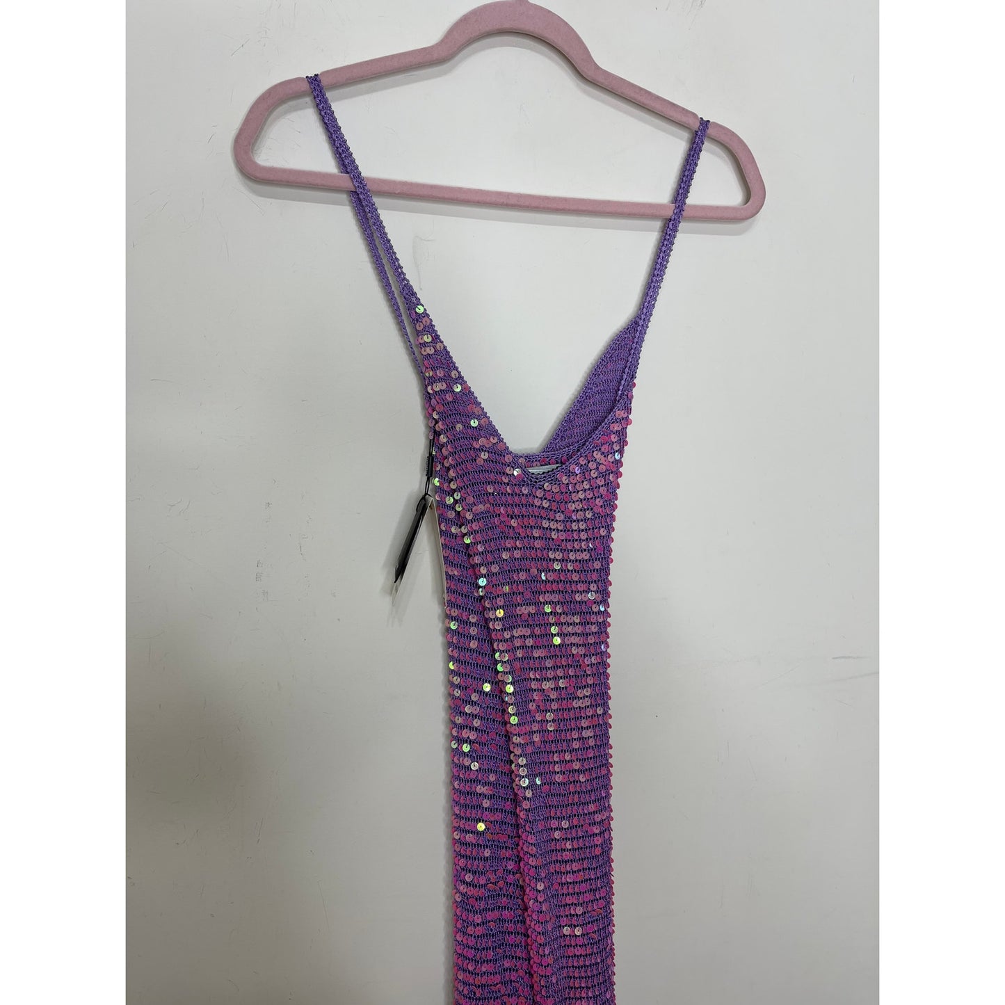 Retrofete Marie Dress in Iridescent Lilac Pink Size M/L Sleeveless Embellished