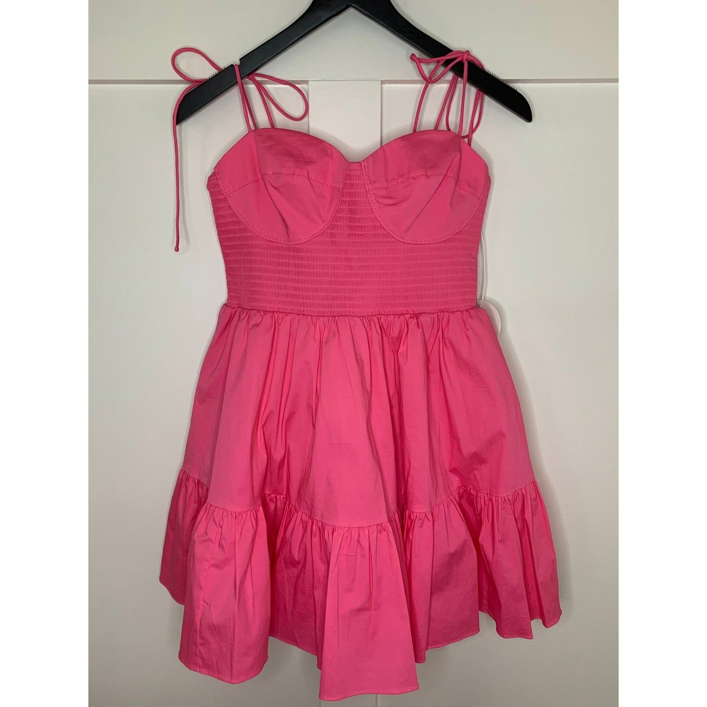 Staud Mini Landry Dress in Plumeria Large Midi Babydoll Spaghetti Strap Lined