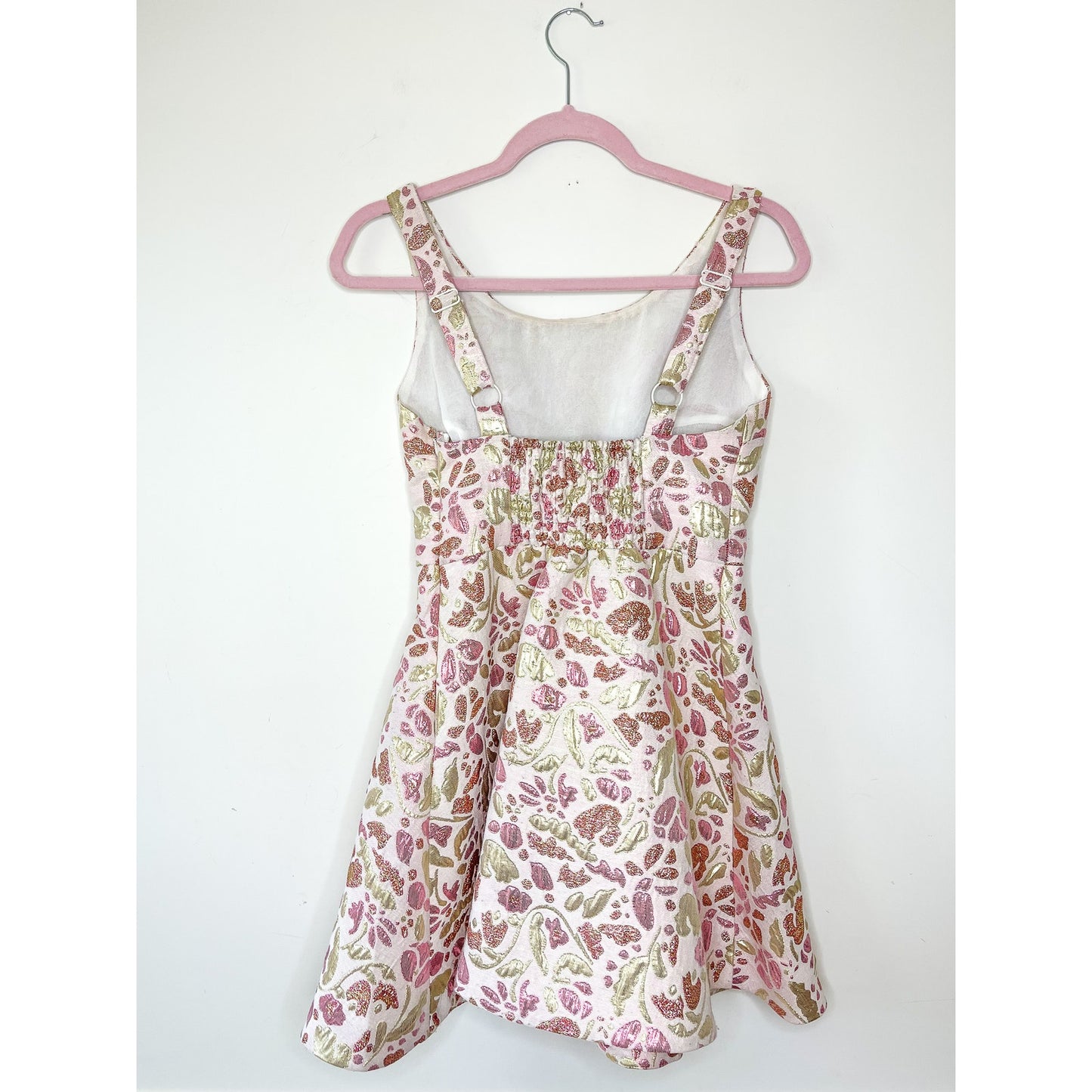 Free People Sparkle Deluxe Jacquard Mini Dress in Pink Size Small