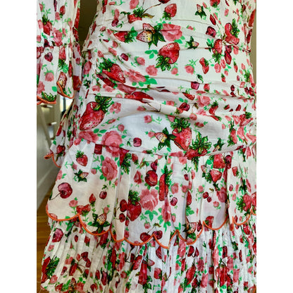 Love Shack Fancy Marquise Dress in Cloudy Pop Rocks Size 10 Tiered Ruffle Lace