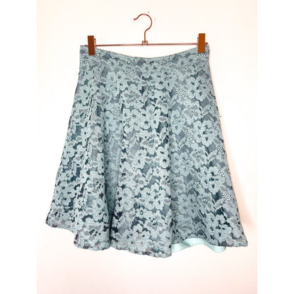 Alexis Light Blue Lace Crop Top Skirt Set Size Small
