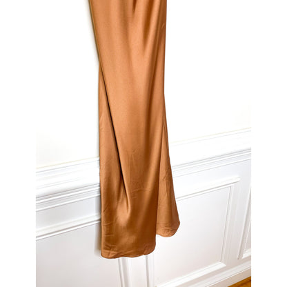 Show Me Your Mumu Verona Cowl Neck Midi Dress in Copper Lux Satin Size Small