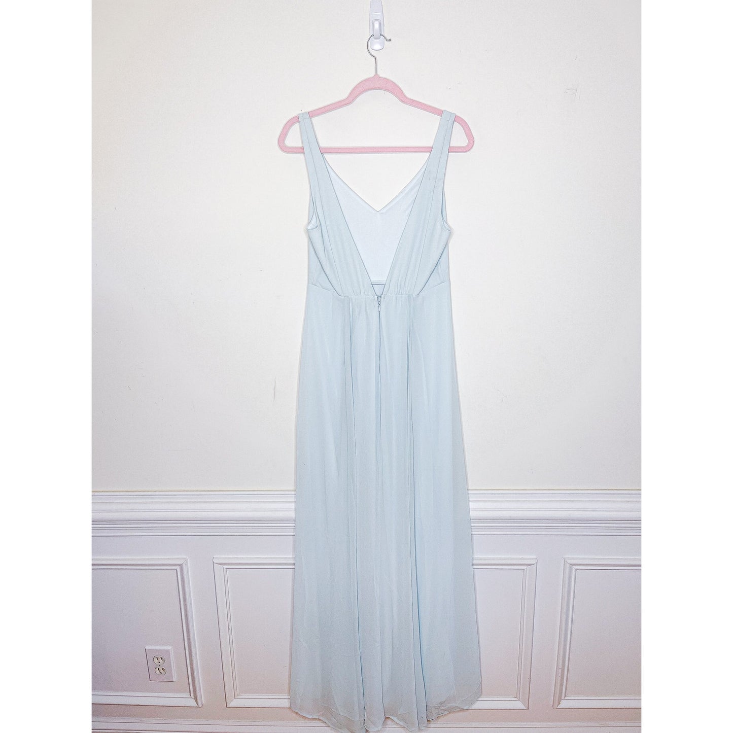 Show Me Your Mumu Jenn Maxi Dress in Icy Blue Chiffon Size Large