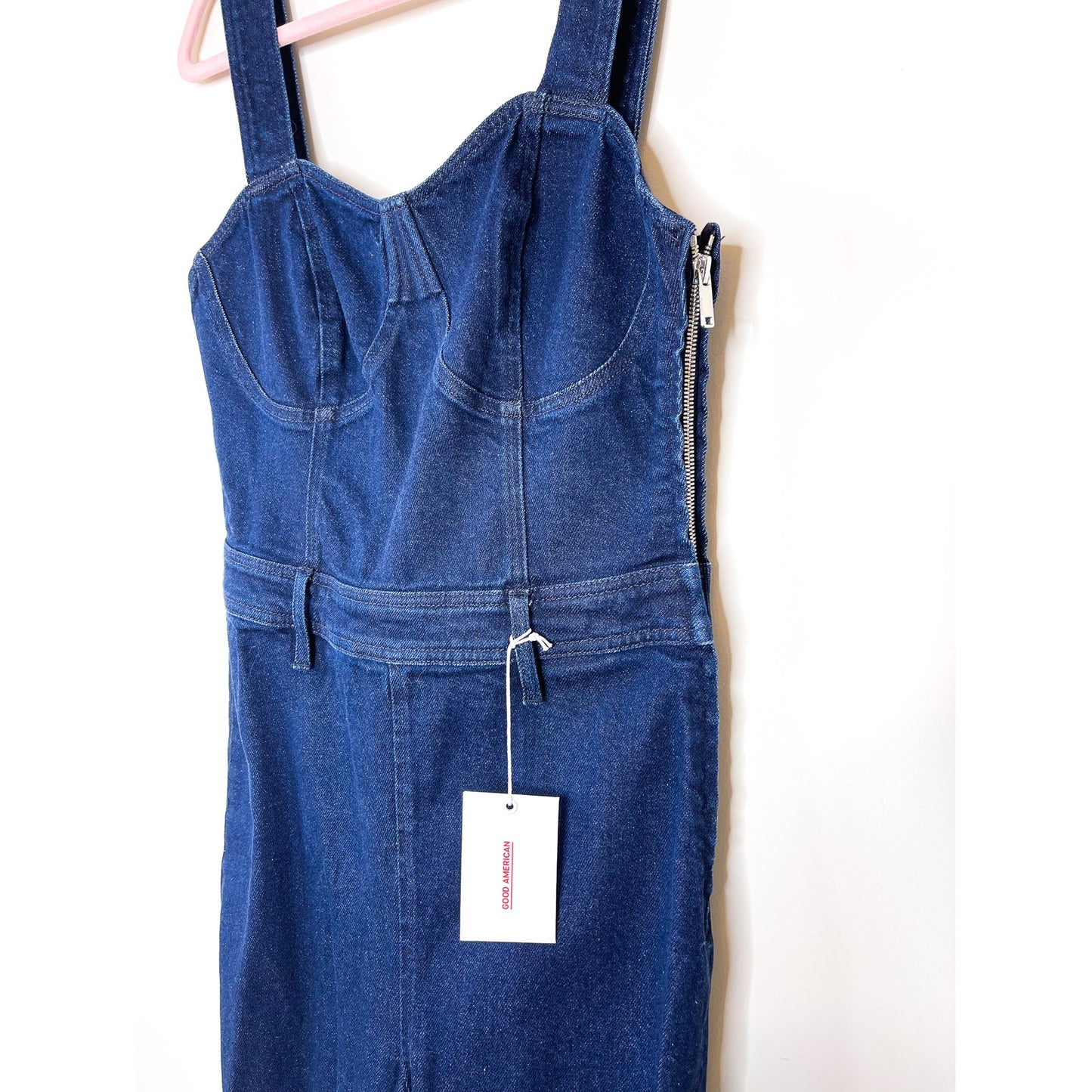 Good American The 70s Icon Denim Playsuit Size 3