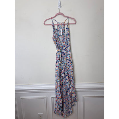 Poupette St. Barth Tamara Floral Wrap Maxi Dress Small Floral Print Sleeveless