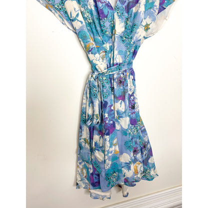 Free People Freddy Tie Mini Dress in Night Combo Size Small