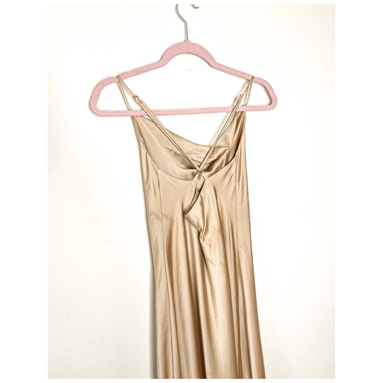 Show Me Your Mumu Tuscany Maxi Slip Dress in Champagne Luxe Satin Size Medium SMYM22
