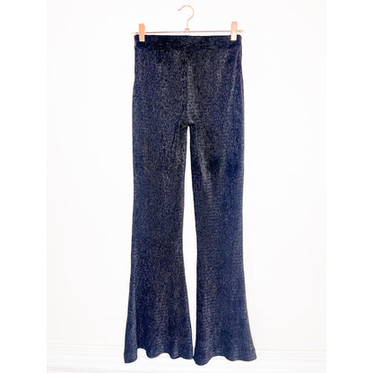 Free People So Charming Velvet Flare Pull-On Pants in Black