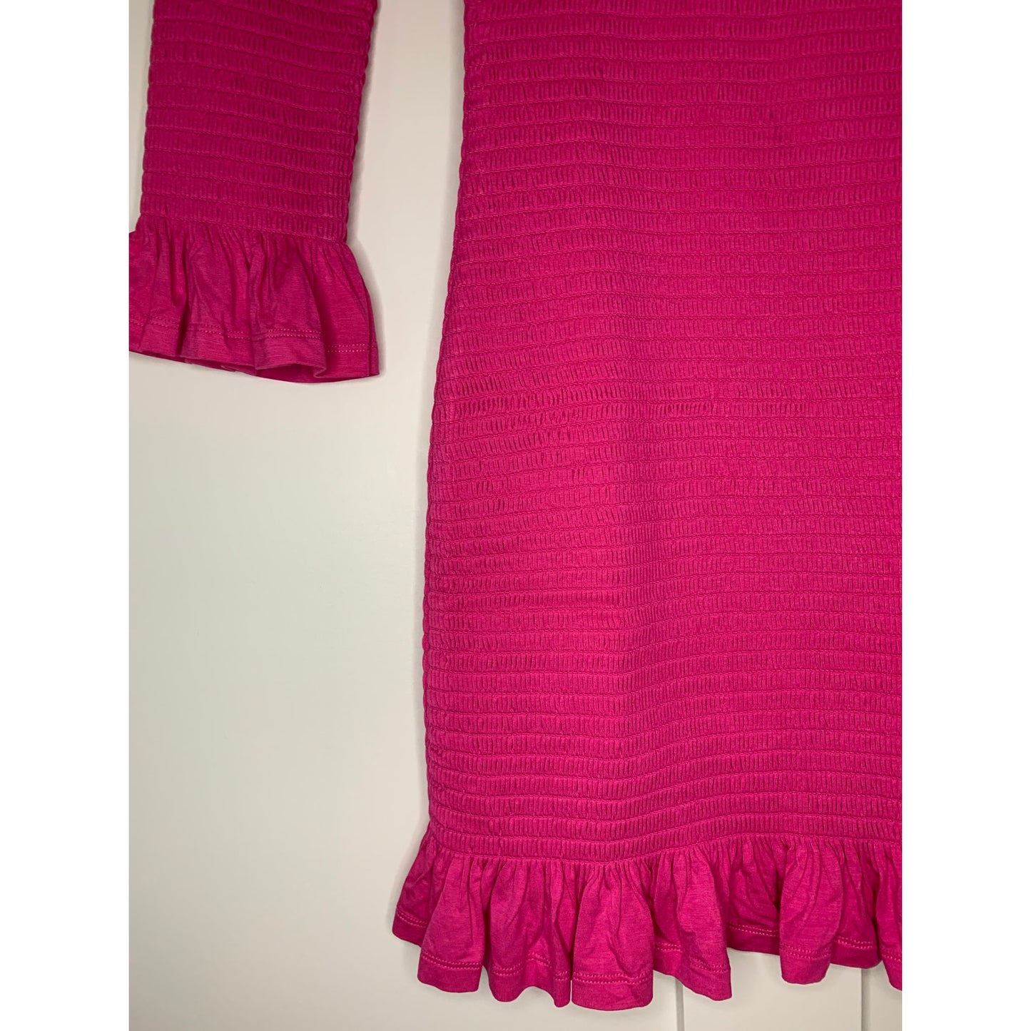 Caroline Constas Tilly Dress Pink Medium Pullover Off-Shoulder 3/4 Sleeve Ruffle