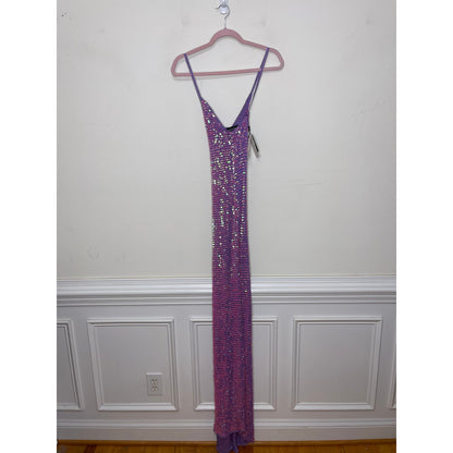 Retrofete Marie Dress in Iridescent Lilac Pink Size M/L Sleeveless Embellished